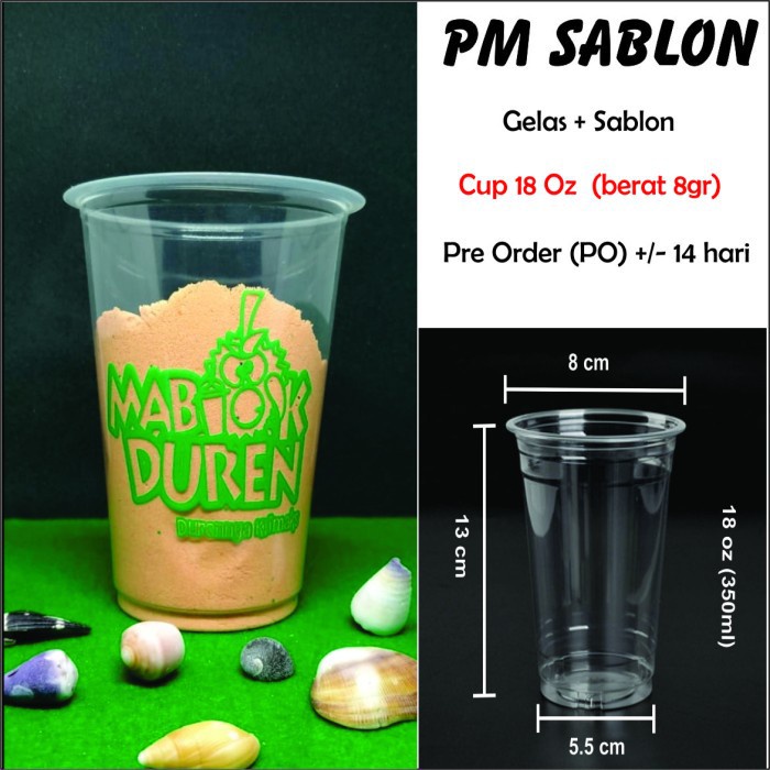 Sablon Cup Plastik 18 Oz 8gr / Gelas Minuman /Cup Plastik /Cup Minuman