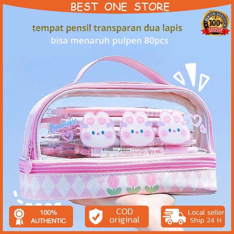 

kotak pensil hadiah pena anak kapasitas besar siswa sekolah lucu kartun dengan pegangan