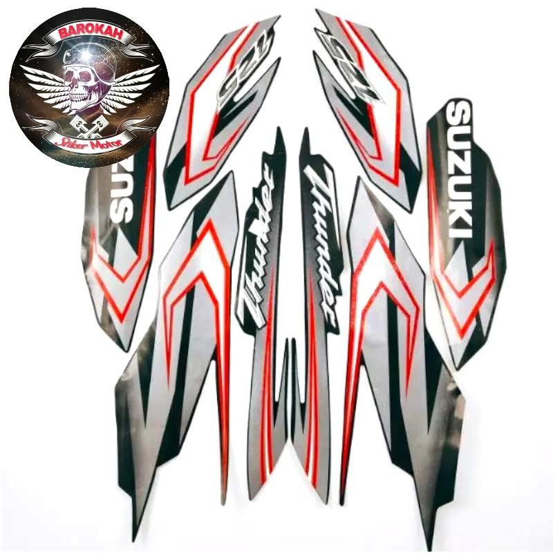 AJS Striping stiker  motor suzuki thunder 125 hitam 2009 2010  Bodi motor standar    Sticker Bisa Co