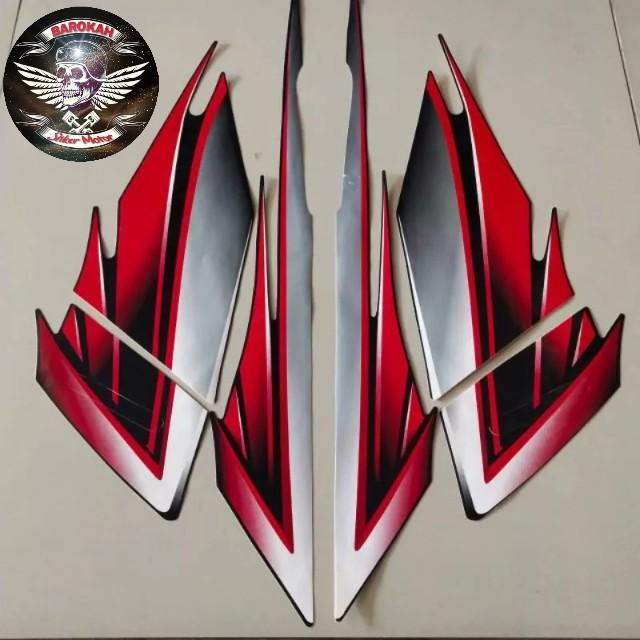 AJS AJS Striping Stiker  List motor honda tiger 2004 2005 hitam merah List Bodi standar    Stiker Bi