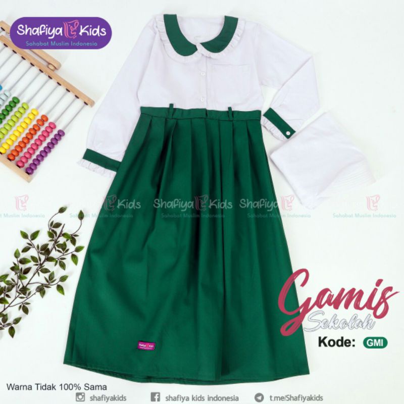 Shafiyakids - Gamis sekolah MI Set  Jilbab Madrasah Ibtidaiyah Anak Perempuan SD