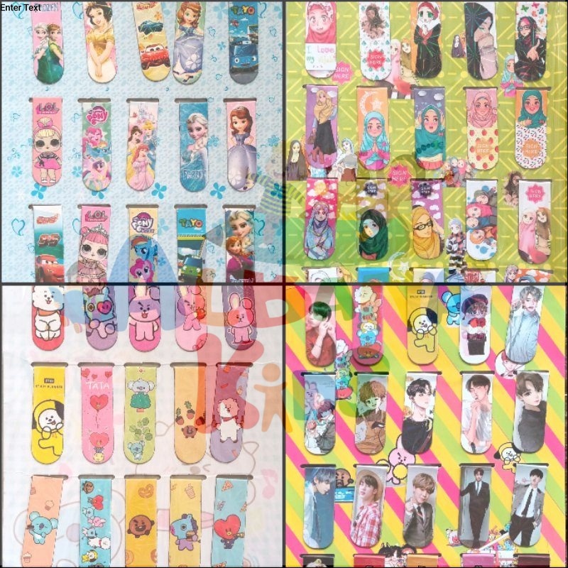 

1 Lembar Pembatas buku magnet Sticky notes bookmark / laser magnet isi 20
