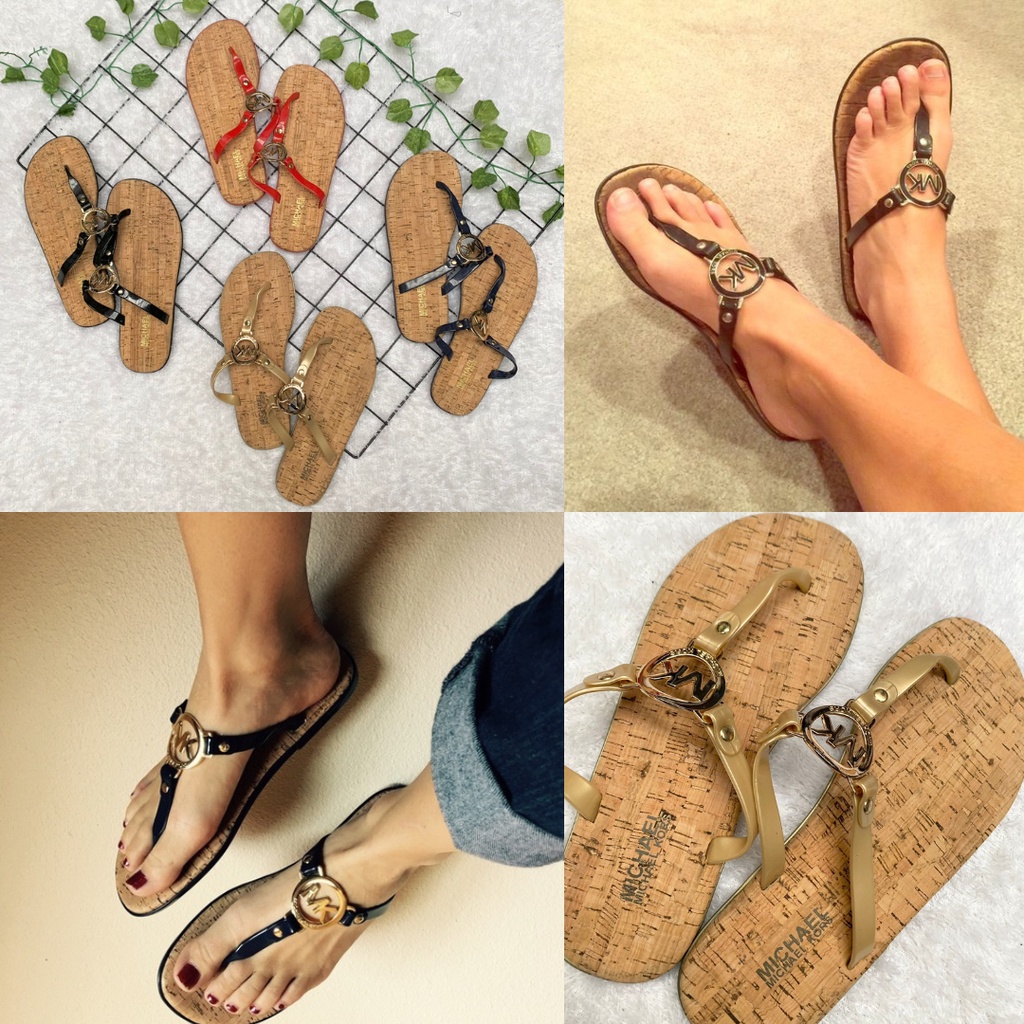 MK Charm Jelly Women's Flip Flop Cork Bottom Sandals