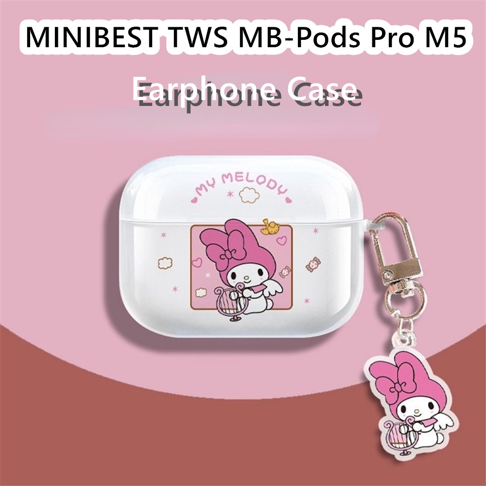 Parity Untuk MINIBEST TWS MB-Pods Pro M5 Case Beruang stroberi anime transparan Soft Silicone Earpho