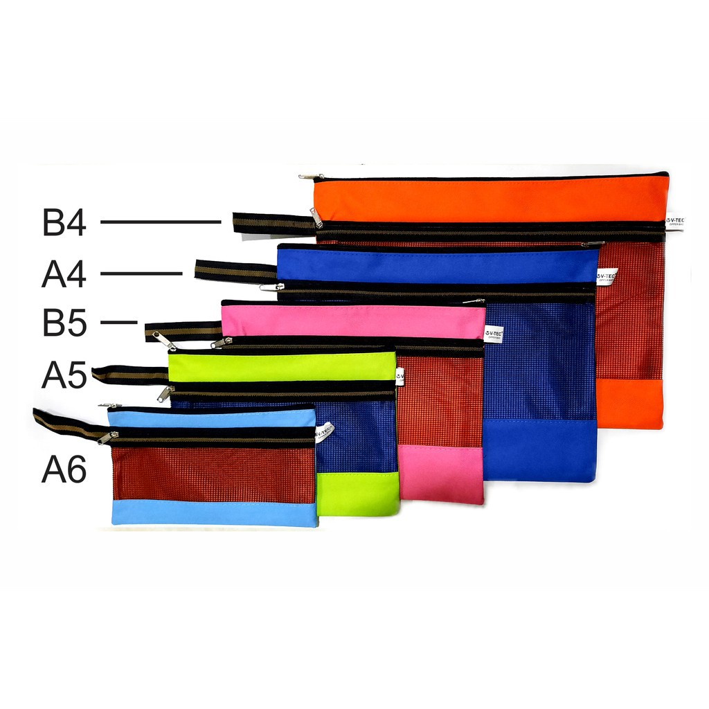 

V tec zipper bag folder file 6012 B5 B4 A6 A5 A4 - Zipper Lock / Zipper Storage Bag / Travel Pouch Serbaguna / Zipper Pouch Traveling / Tempat Penyimpanan Travel Serbaguna