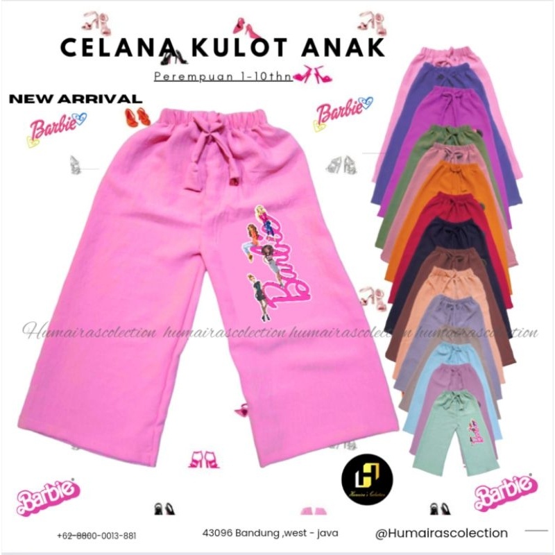 KULOT ANAK CRINGKLE /CELANA KULOT BARBIE/KULOT ANAK BARBIE/ CELANA KULOT ANAK PEREMPUAN/KULOT ANA /C