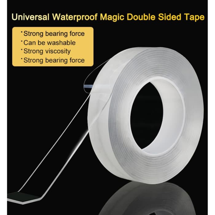 

✨MEGA SALE✨ Reuseable Nano Double Side Tape Selotip Isolasi Dua Sisi Perekat Super - 1mm x 3m x 3cm