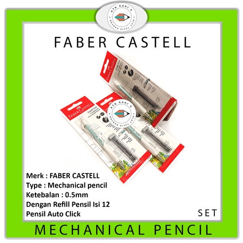 

ATK9 FABER CASTELL Pensil Mekanik Mechanical Pencl Auto Click Refill Set