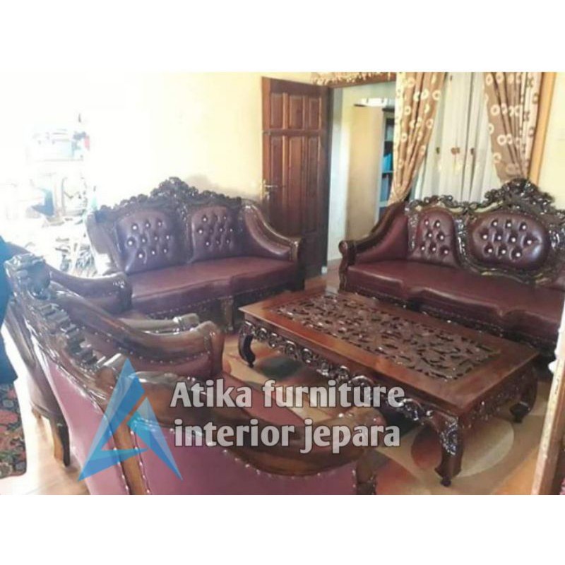 Sofa ruang tamu kayu jati/Kursi tamu ganesa/Sofa ganesa