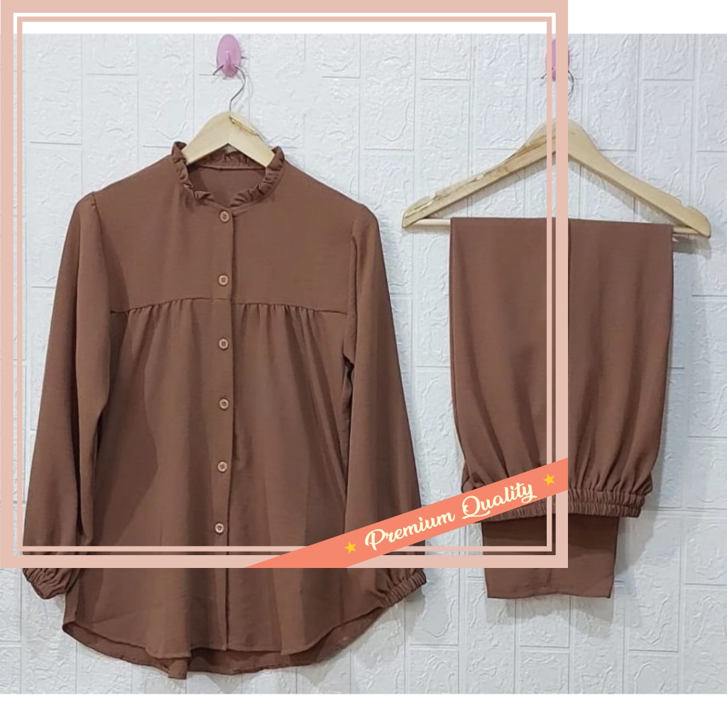 Termurah Promo Natal Dan Tahun Baru Pakaian Wanita Branded - [Promo] setelan crinkle setelan crinkle