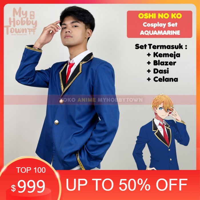 AKSESORIS COSPLAY/ Kostum Cosplay Anime Oshi no Ko Aquamarine Hoshino - M