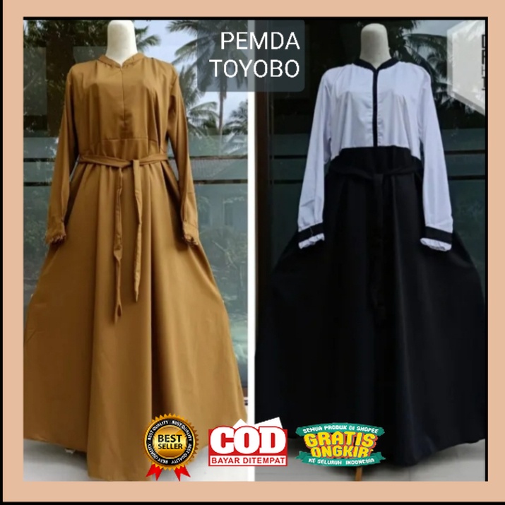 BAJU GAMIS PEMDAH TOYOBO DINAS (S.M.L.XL) GAMIS SERAGAM WANITA KERJA/DINAS/PEMDAH/PNS/GURU// BAJU SE