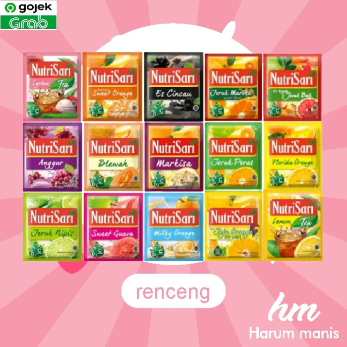 

Nutrisari / Nutri Sari Sachet Varian Rasa Renceng isi 10