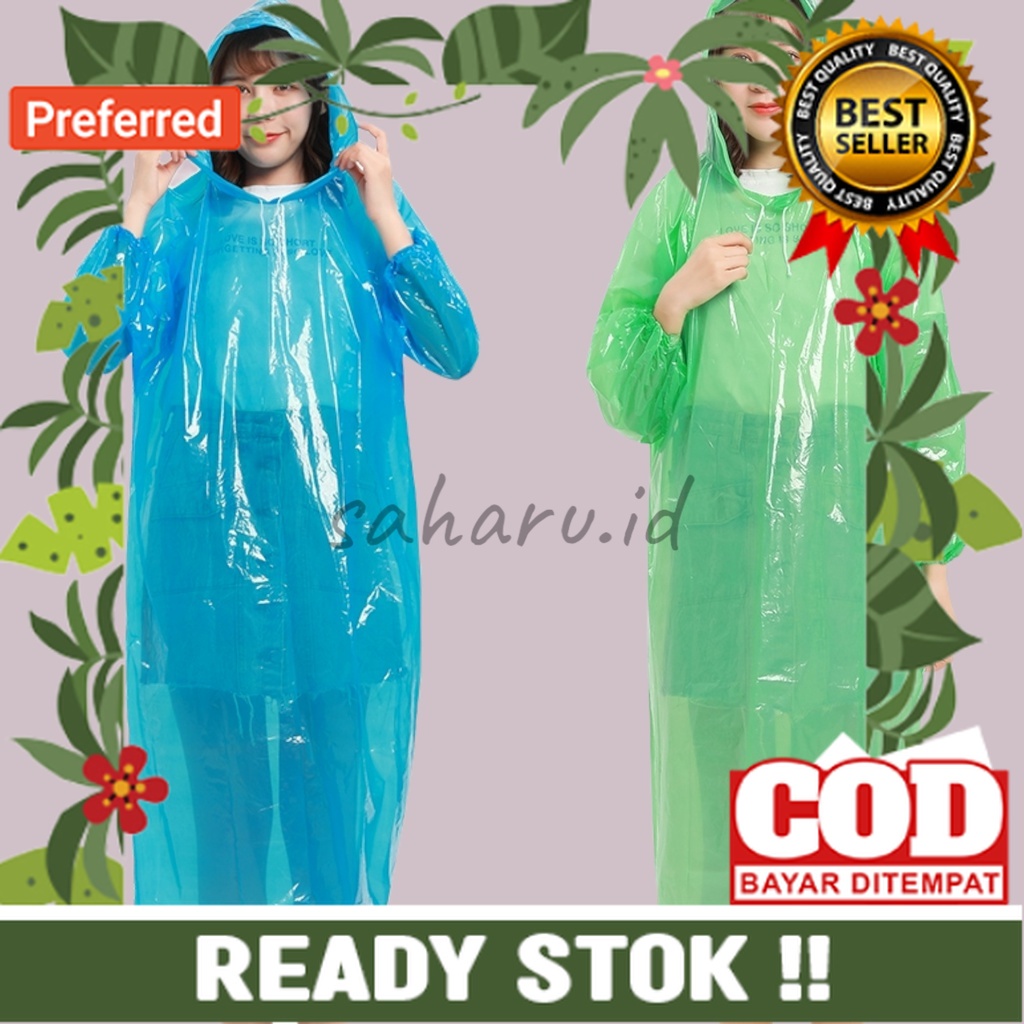 Jas hujan plastik ponco dan setelan jas hujan sekali pakai emergency Tanpa Karet// JAS HUJAN | JAKET
