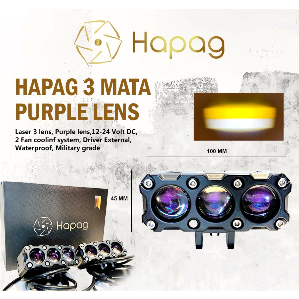 HAPAG Mini Laser LED 3 Mata 35 Watt Aes Bullaes Kuning Putih
