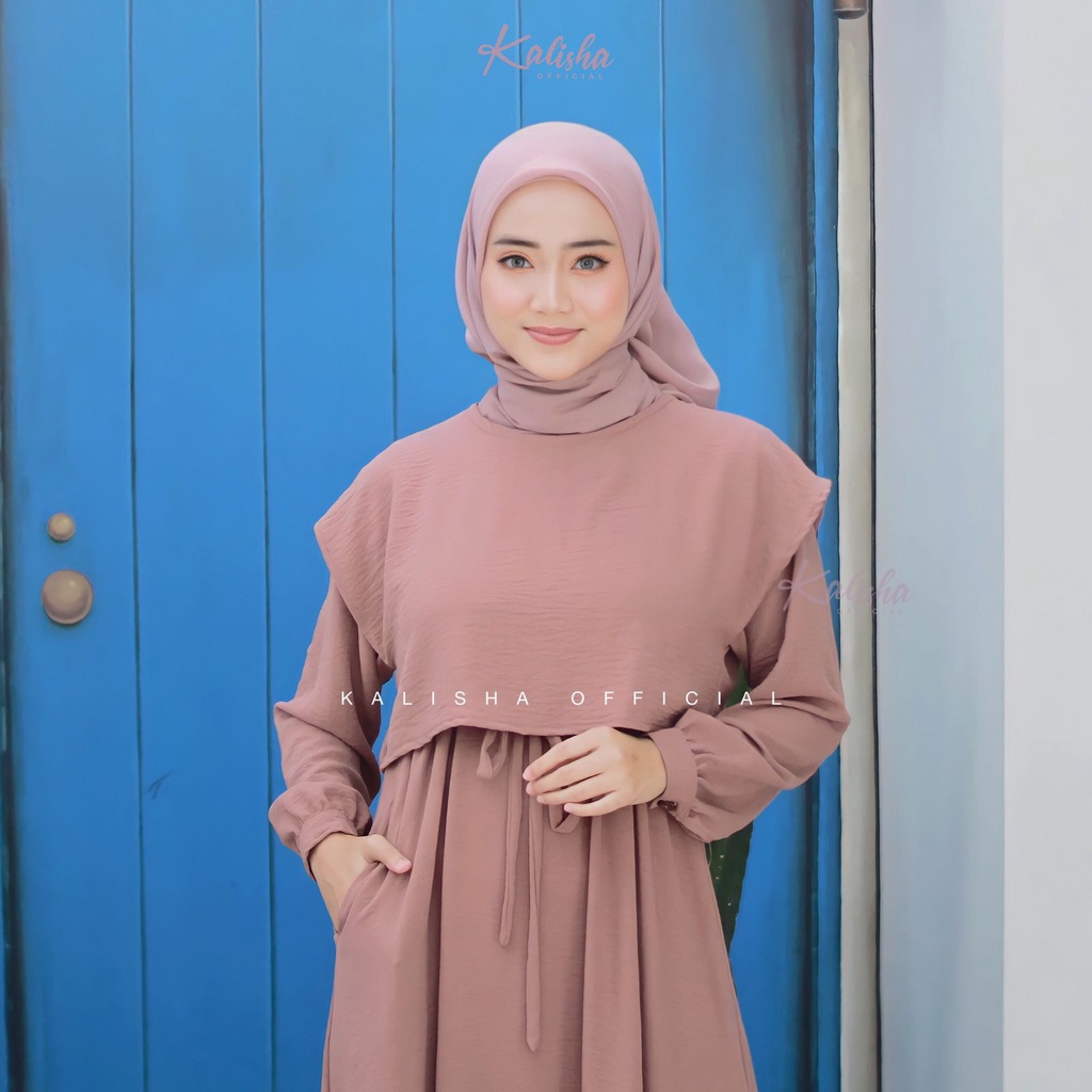 Dress Nadira Terbaru Gamis Wanita Crinkle Airflow Premium Terlaris Wudhu Friendly Gamis Remaja
