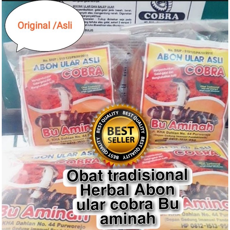 

Abon Ular Cobra Bu Aminah Original 50 grm Best Seller