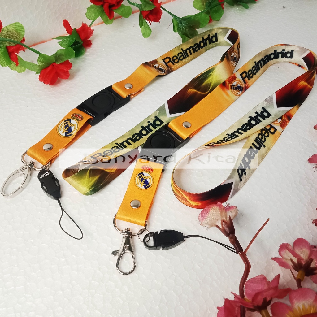 

REAL MADRID Tali Lanyard Gantungan HP Id Card Printing HANDPHONE