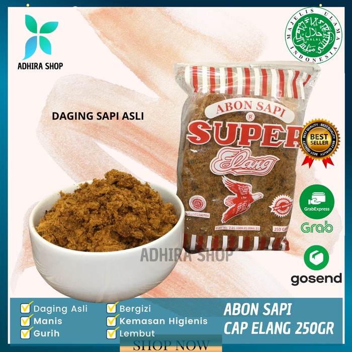 

Abon Sapi Asli Cap Elang Rasa Manis 250 gr Halal Enak