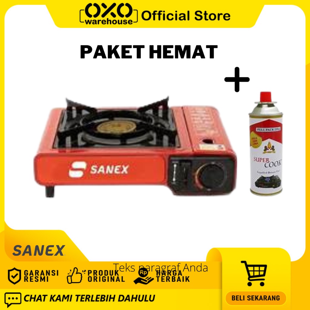 Sanex Kompor Gas Portable SN-883 Original Paket Hemat   Garansi Resmi