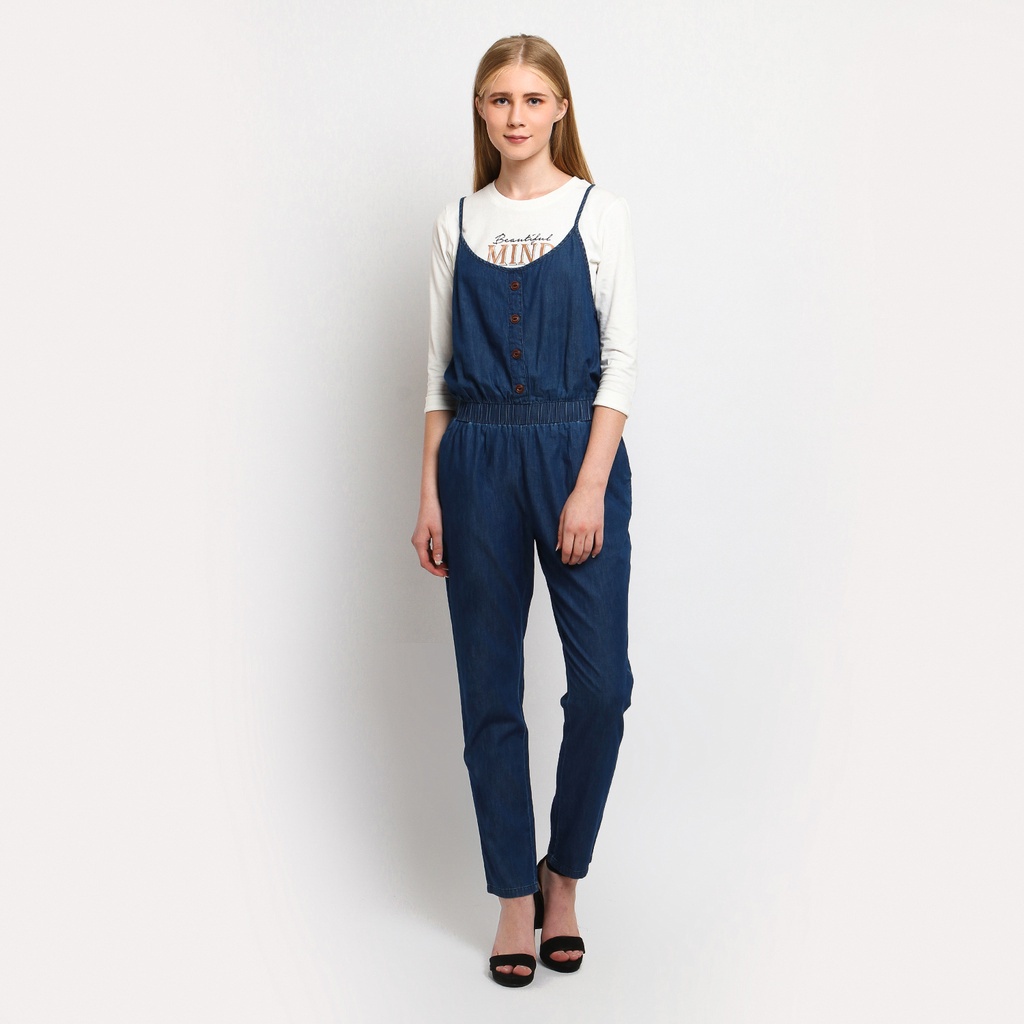 C2 Triven Navy Overall Wanita