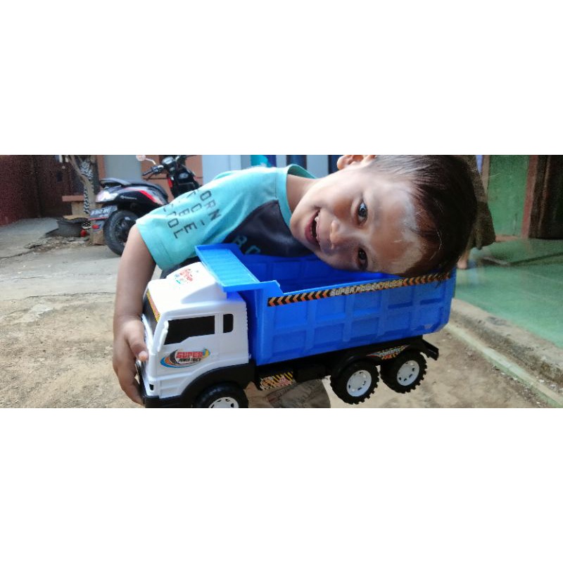 Mainan anak truk bak pasir besar - mainan mobil truk bak