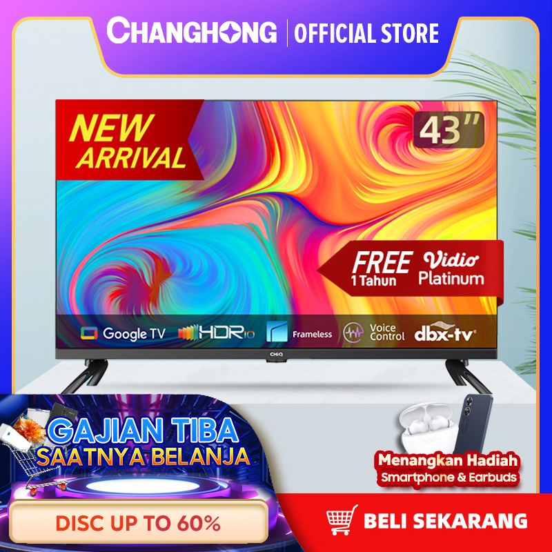 【Google TV】CHiQ 43 inch Smart TV Full HD-HDR10+DBX Dolby Audio Google Assistant  Youtube Netflix Dig