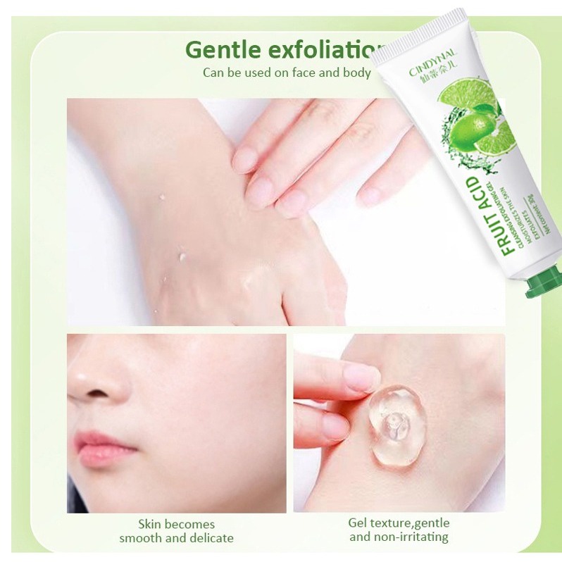 (UMU SUPPLIER) BPOM CINDYNAL FRUIT ACID EXFOLIATING GEL 30 GR FACIAL GLOWING BLACKHEAD CLEANER BODY EXFOLIATING