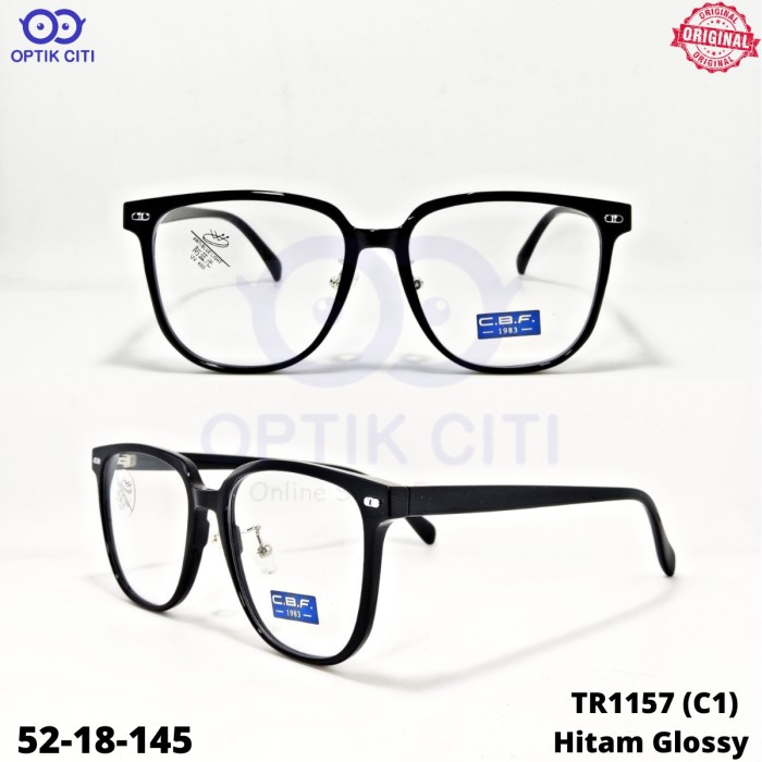 Frame Kacamata Pria Wanita Kotak Lebar CBF 1157 Original Ringan