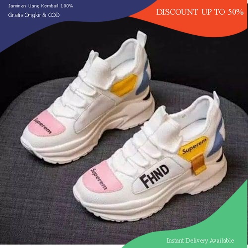 PVN Sepatu Cewek Wanita Kasual Olahraga Running Tinggi Import Premium Quality shoes Sport Trendy K-F