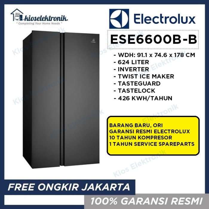 Kulkas Electrolux ESE6600B-B Kulkas Side By Side Electrolux ESE6600BB