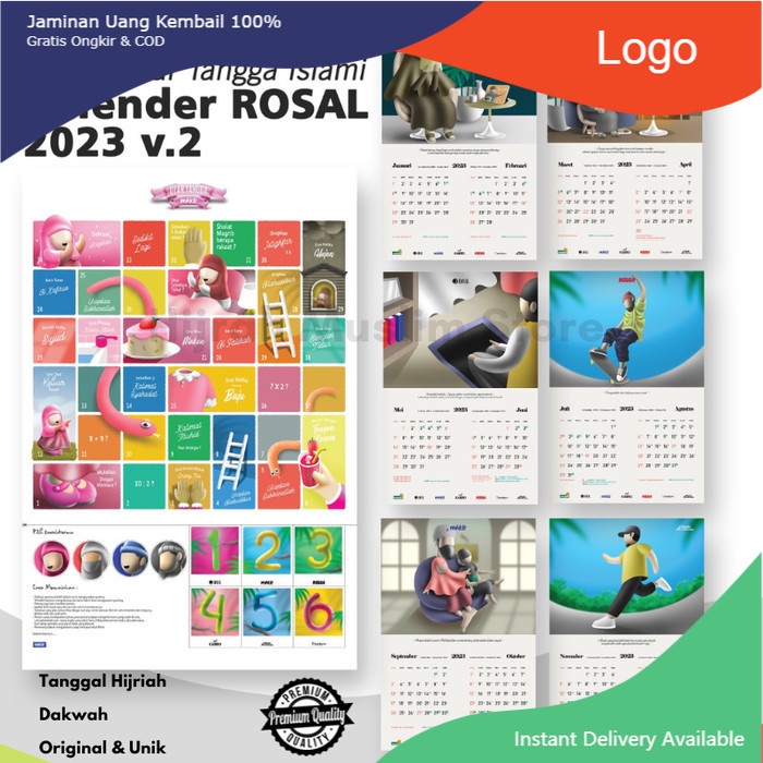 

Kalender Calender Dinding 2023 Islami Dakwah by Rosal 1444 Hijriah - Dinding V2