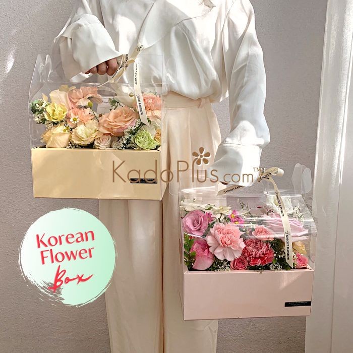 

Kotak Bunga Box Bunga Kotak Kue Cake Mika Korea - Pink