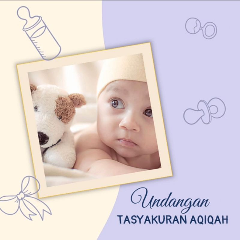 Kado Hadiah Undangan Digital Video Aqiqah Bayi Cowok Modern Terkini Prokes Kode 002