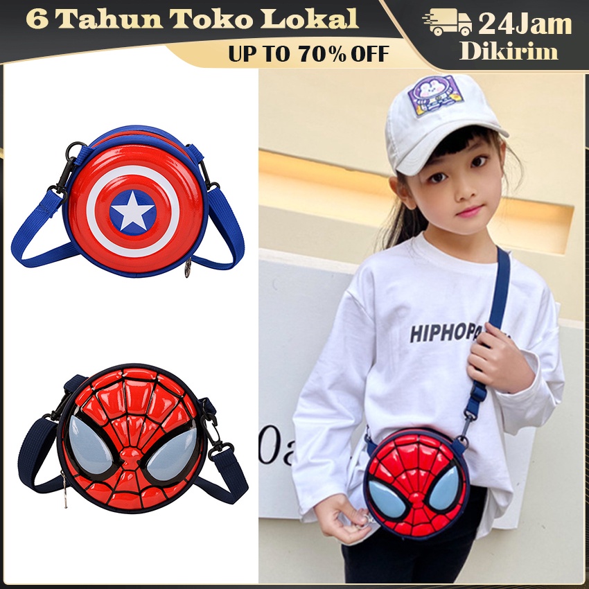 Tas Bulat Marvel / Tas Anak Marvel Bulat Lucu