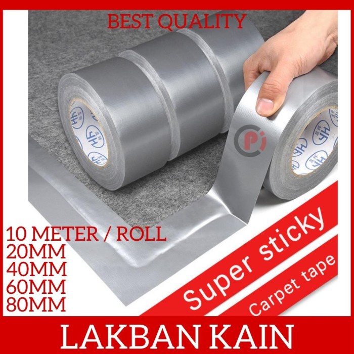

Lakban Kain Super Lengket Untuk Karpet Lantai DLL 20 40 60 80 mm x Panjang 10 Meter