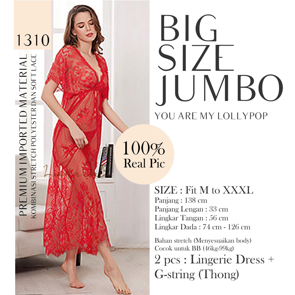 GossipGirls - Lindagalz  - Baju Tidur Wanita Dewasa Lingerie Big Size Jumbo 1310
