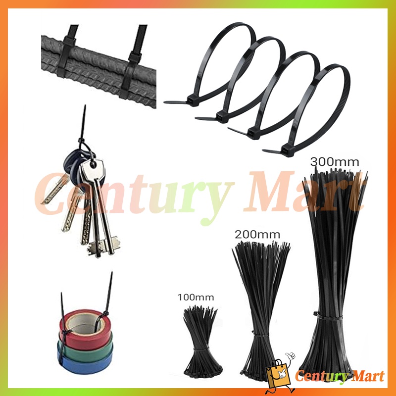 

100PCS Cable Ties /Kabel Ties Hitam /Kabel Ties 10cm 20CM 30CM/Plastik Kabel Nilon Dasi