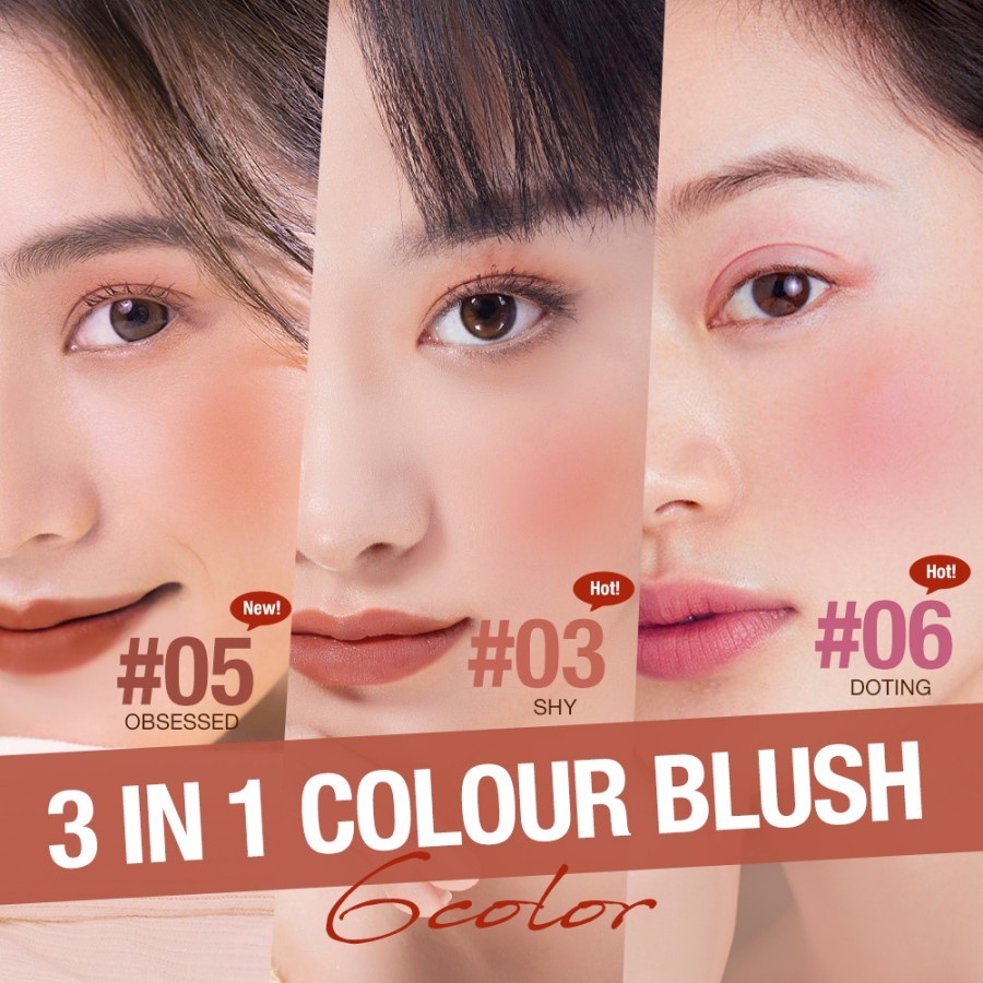 TERLARIS-O.TWO.O Makeup Blush On Stick Hydrating Gloss Bibir & Pipi 6 Warna-OTWOO-OTWO YOUTHFUL,FERV