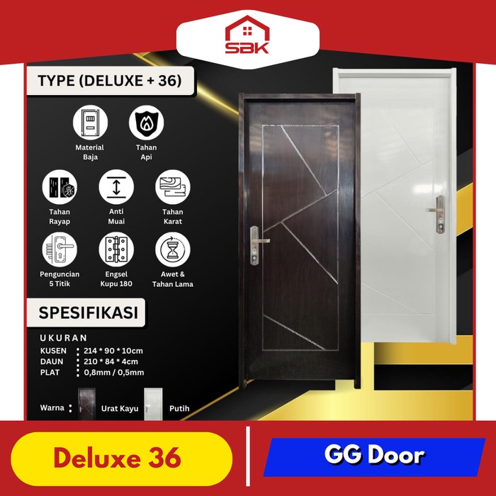 Pintu Baja GG | Pintu Kamar 90x214 Deluxe 36 | GG Door
