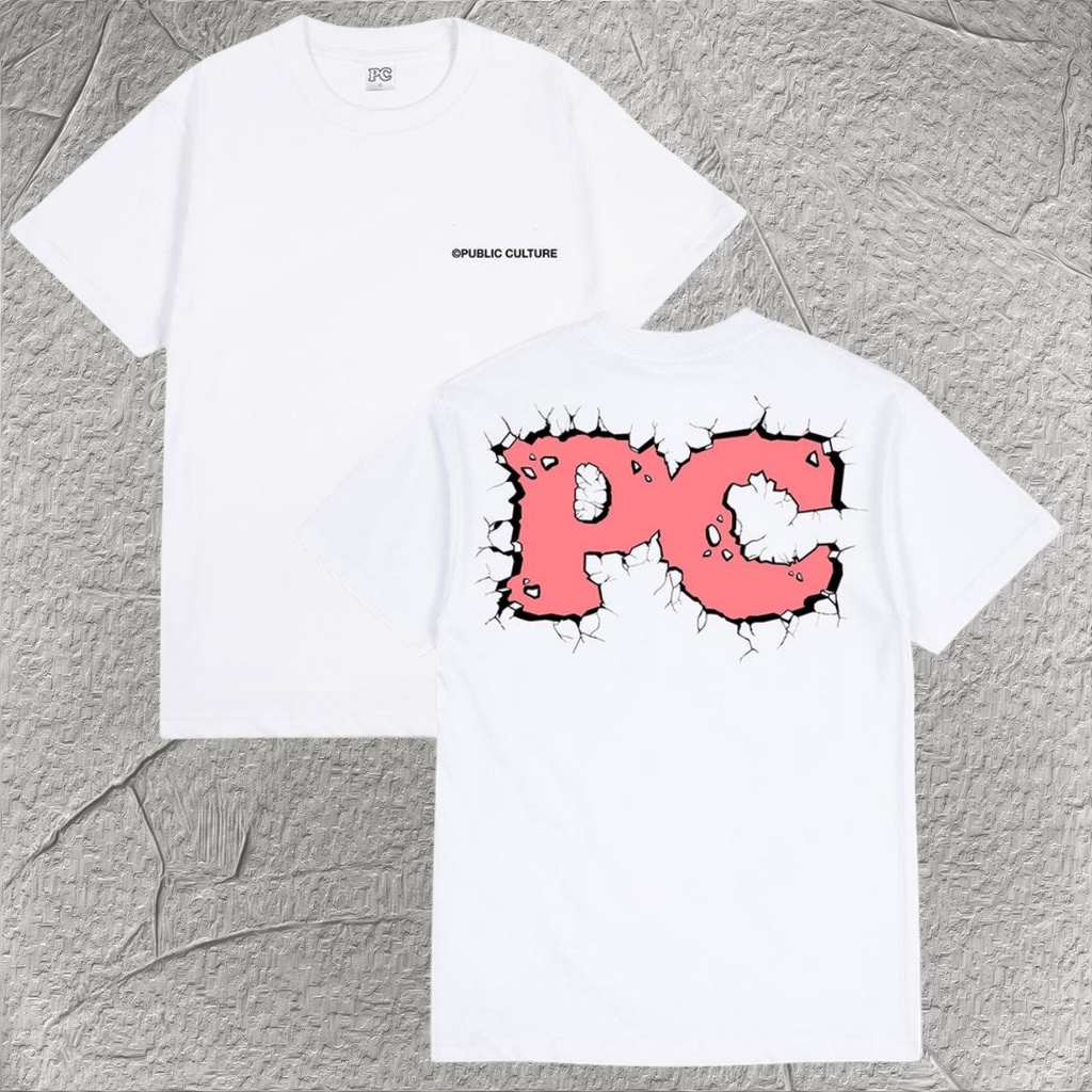 【HOT】 Public Culture -  Crack Tee - White Fashion T-Shirt