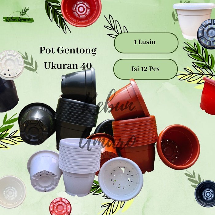 GROSIR 1 Lusin Pot Gentong Ukuran 40 / Pot Besar / Pot Jumbo / Pot Vinca / Pot Tanaman / Pot Bunga / Pot Plastik / Kebun Umaro