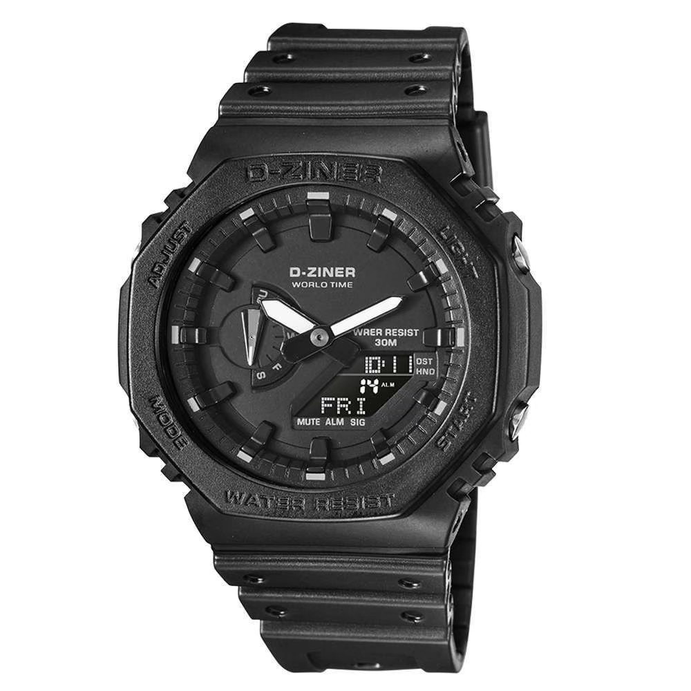 JAM TANGAN D-ZINER 8287 DOUBLE TIME WATER RESISTANT 30M