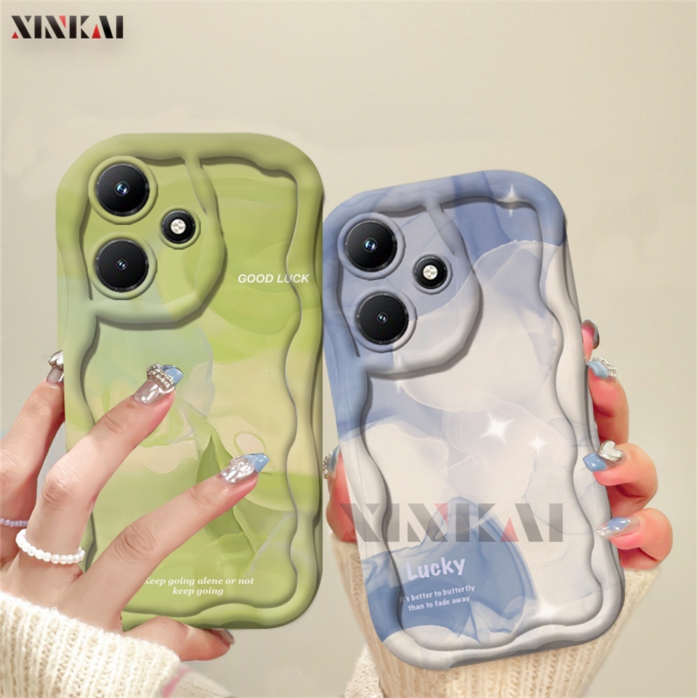 Casing hp Infinix Hot 30i Smart 8 Note 12 G96 Note 30 Note 30 Pro Smart 7 Smart 6 Smart 5   Hot 12 Play 11 Play 9 Play 10 Play Hot 20S Simple Colorful Background Patterns Soft Wave Edge Phone Case Cover XINKAI