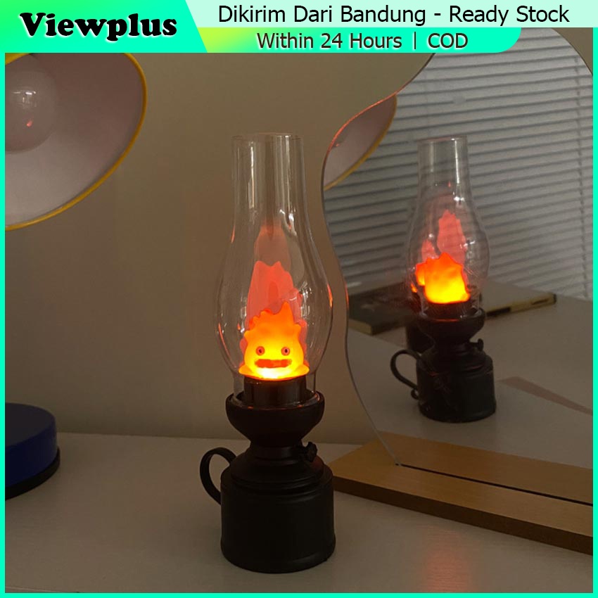 Lampu tidur Dekorasi Aesthetic hias kamar Meja Mini Calcifer Howl'S Moving Castle Dream Tomica Studi