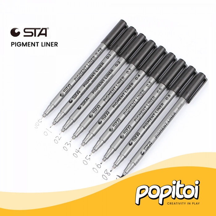 

Andma STA Pigment Fineliner Set 9 pc pena pulpen sketsa