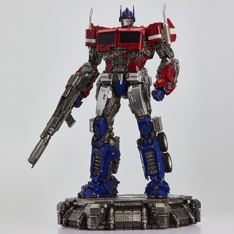 Mm01 Optimus Prime Mainan Model Deformasi Warna Primer, Film Eksternal dengan Senjata Rangka Logam P