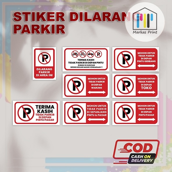 STIKER DILARANG PARKIR | BAHAN VYNIL