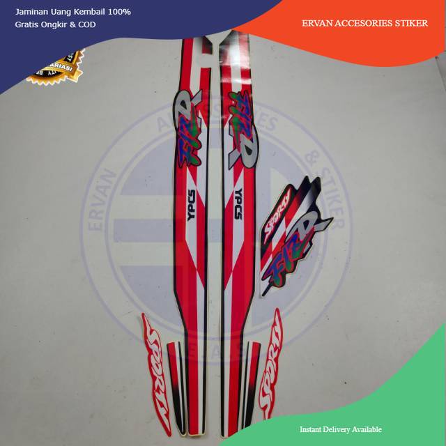 striping yamaha fizr fiz r 1995 1996 sporty hitam merah list body standar berkualitas