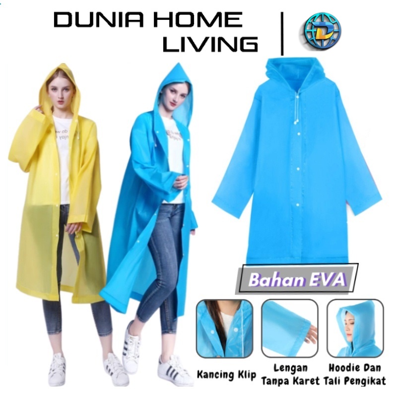 DHL PAKET 5PCS COD Jas Hujan Dewasa Model Poncho Waterproof Bahan EVA Tebal / Jas Hujan Mantel Korea
